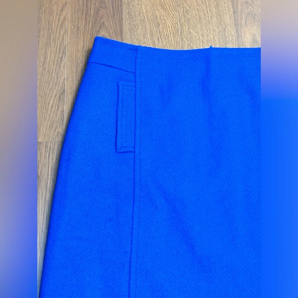 TALBOTS Women's Wool A-Line Skirt Royal Blue Professional Office Mini Academia 6